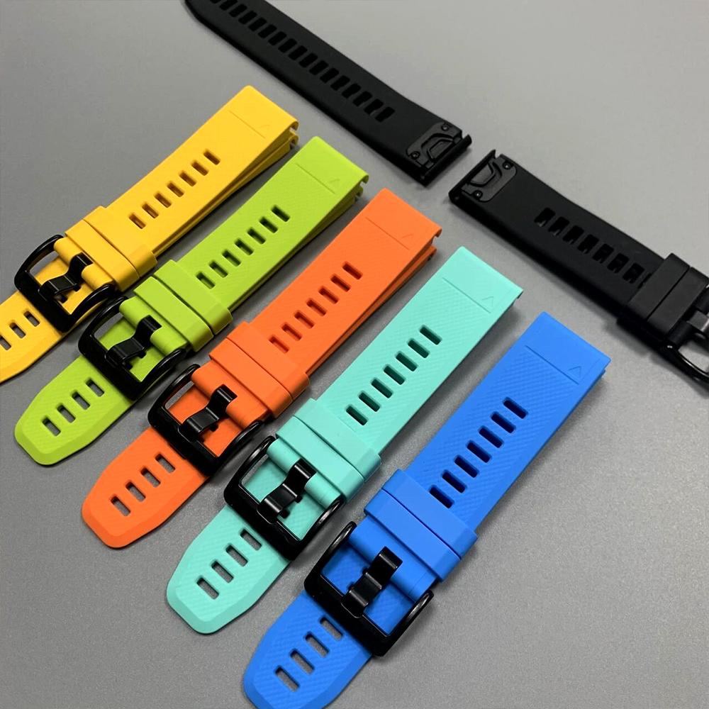 QuickFit 22mm 26mm Silicone Strap for Garmin Fenix 8pro 7 7X E 6X 6 Pro 5 5X Plus Epix/Enduro/Descent Mk2i/Instinct 3 Watchbands