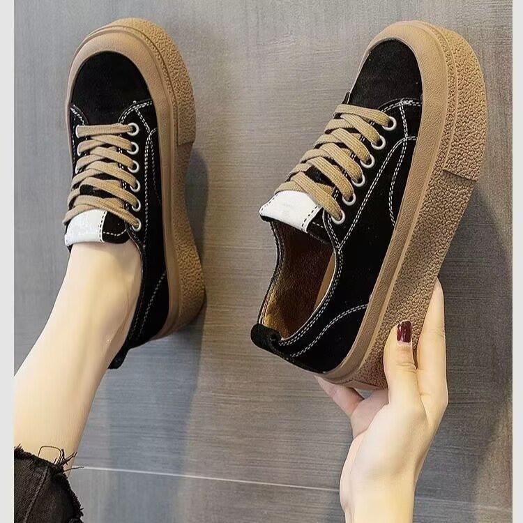 Canvas Women's Shoes Board Shoes Women's 2025 Spring and Autumn New Sports and Leisure Winter Shoes Versatile Niche Design Little White Shoes