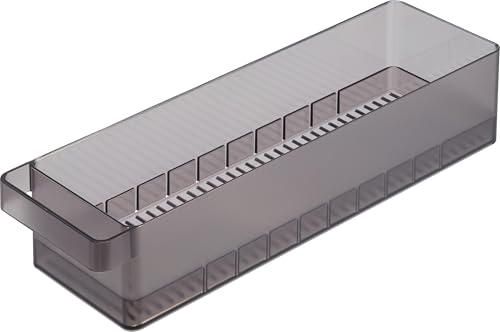 Yamazaki Tower Refrigerator Storage Box with Lid, Black, W37.5 X D11 X H8.6cm, 1482