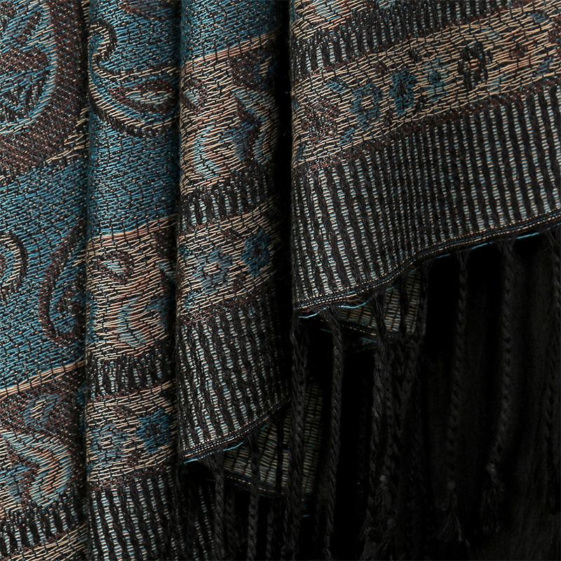 Ethnic Style Tassel Blanket Thick Pashmina Winter Warm Shawl Wrap Cashmere Jacquard Scarf Women Neckerchief Poncho Wrap Stoles