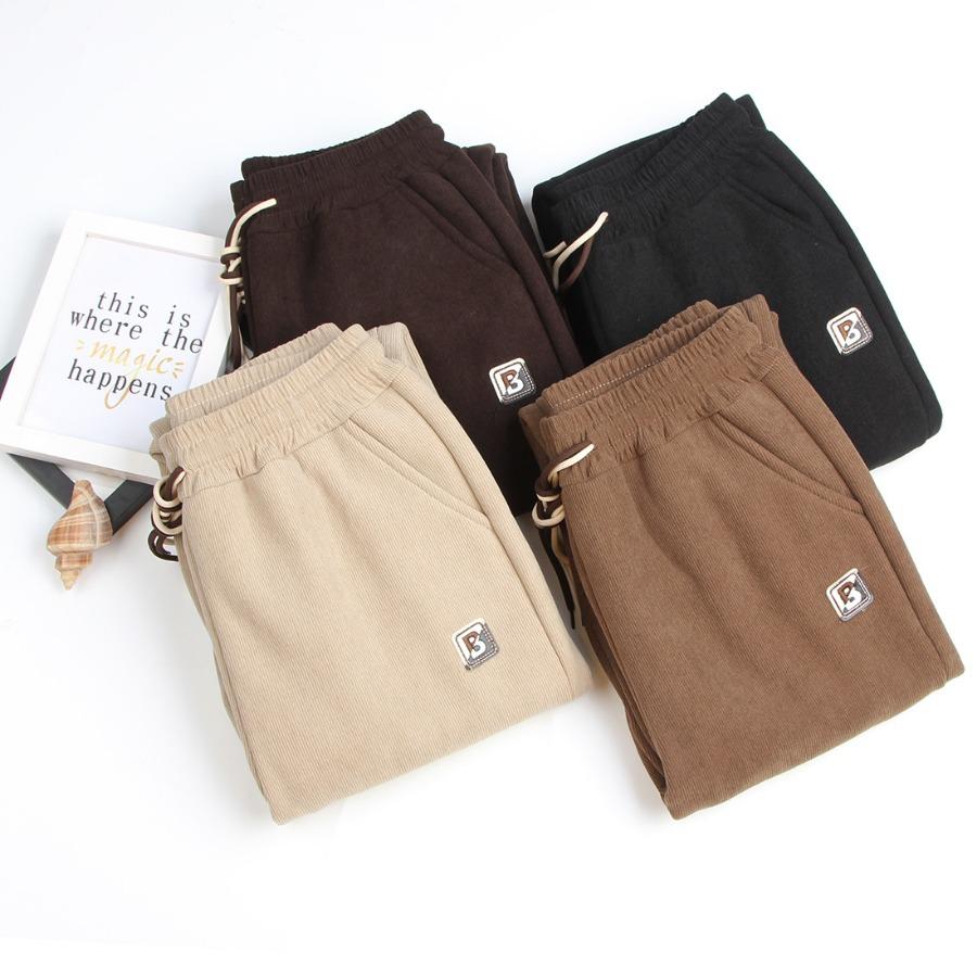 Fall and Winter Models Padded Drawstring Leggings Women's Pants Sweatpants Drawstring Large Version of The Casual Pants Sweatpants