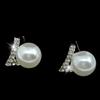 Elegant Pearl & Diamond Stud Earrings - Ode to Joy Liu Tao Style