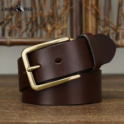 Cintura in Pelle da Uomo Tinta in Profondità Primo Strato Pura Pelle Bovina Semplice Casual Versatile Giovane e Mezza Età Cintura da Lavoro