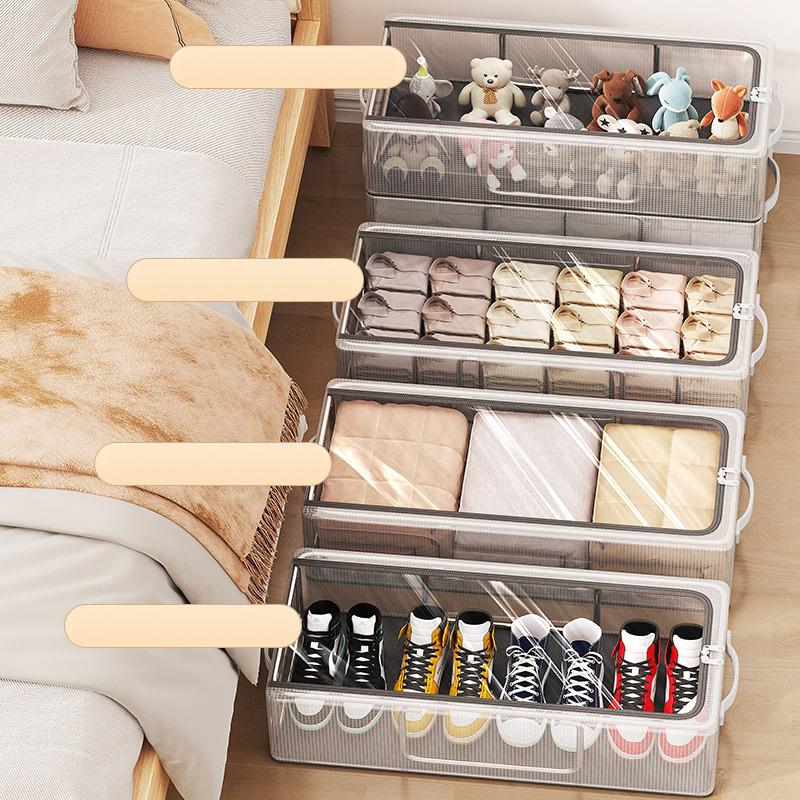 PVC Shoes Storage Bag Dustproof Waterproof Transparent Clothes Storage Box Under The Bed Large Capacity Shoes Storage Rack