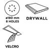 Velcro sandpaper 180 mm, K120, 5 pcs., with 8 holes for sander 59G263