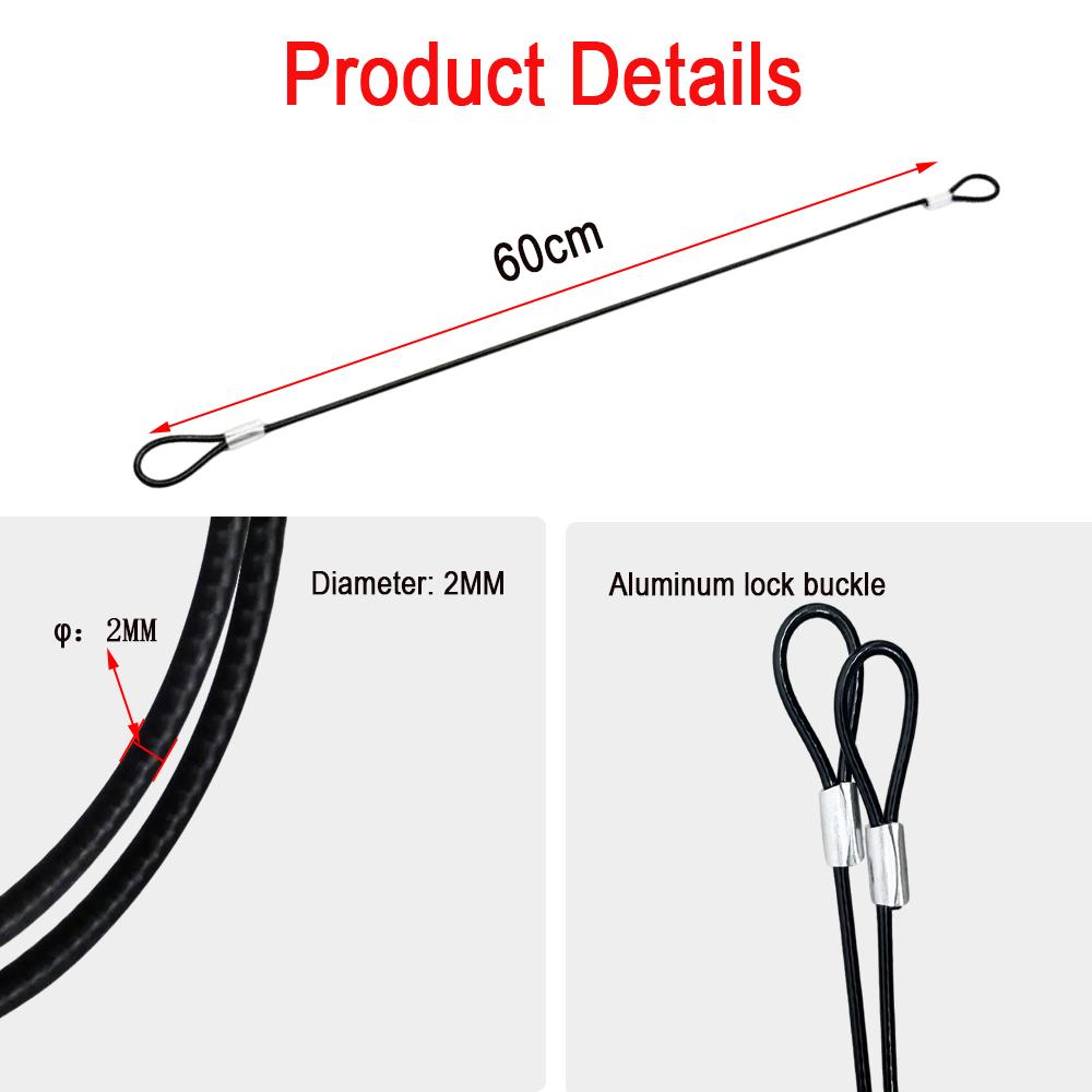 11/61CM Sports Camera Safety Lanyard, Stainless Steel Anti-lost Rope Compatible with GoPro, Insta161 X1, DJI OSMO Action Cameras
