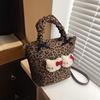 New retro leopard print bag cute shoulder messenger bag women's casual cartoon shoulder bag tote bag women's bag