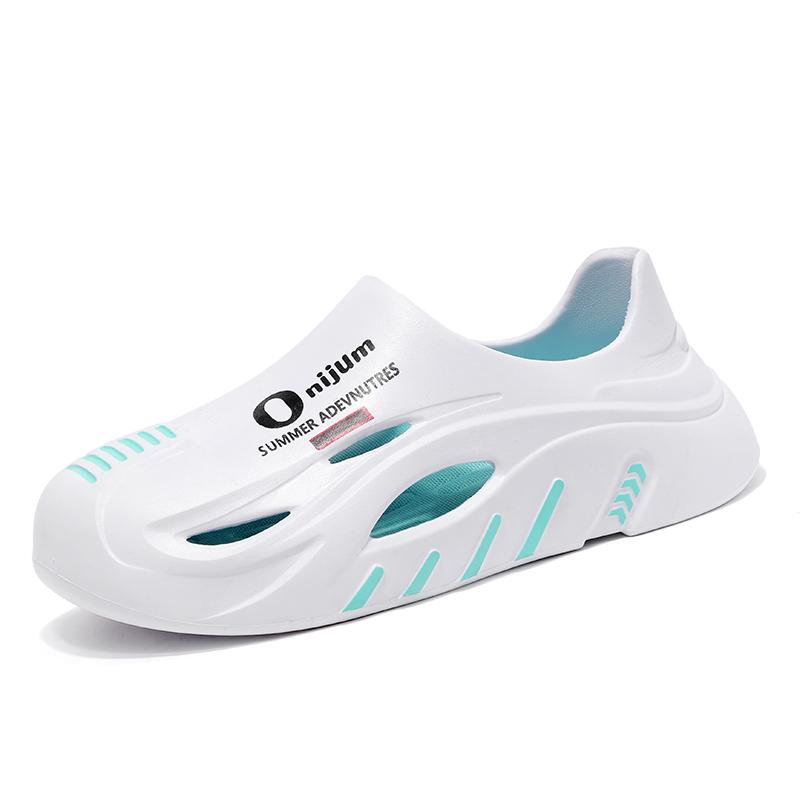 

Мужские летние нескользящие мягкие шлепанцы из ЭВА, мужские уличные сандалии с отверстиями для сада, повседневные дышащие удобные плоские домашние тапочки 39