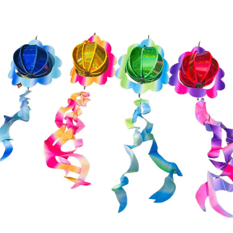 

Random 1pc Colorful Flower Ball Hydrangea Windmill Cloth Plastic No Toxic Hanging Outdoor Children s Ornament Spinning Windmill