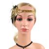 1920er Flapper-Kleid Accessoires Retro-Party Schwarz Retro-Party-Requisiten Feder-Kopfschmuck Strass-Haarband Cocktail-Kopf
