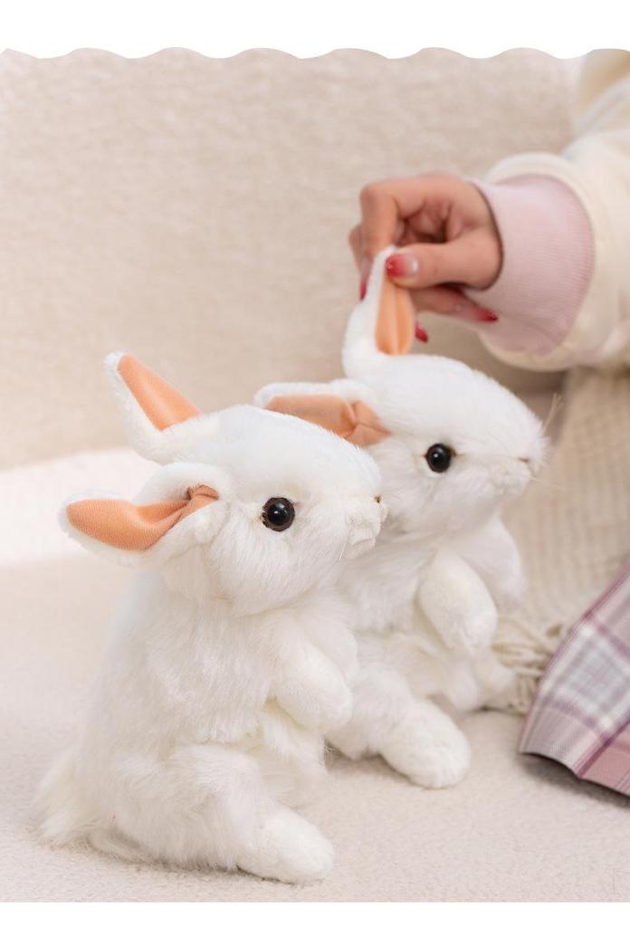 White Easter Bunny Plush Toy - Cute Stationery Simulation Doll Ornament