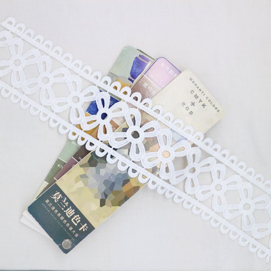 Japanese And Korean Milk Silk Hollow Water-Soluble Embroidery Lace Clothing Cheongsam Lace Accessories Diy Decorative Lace Materials