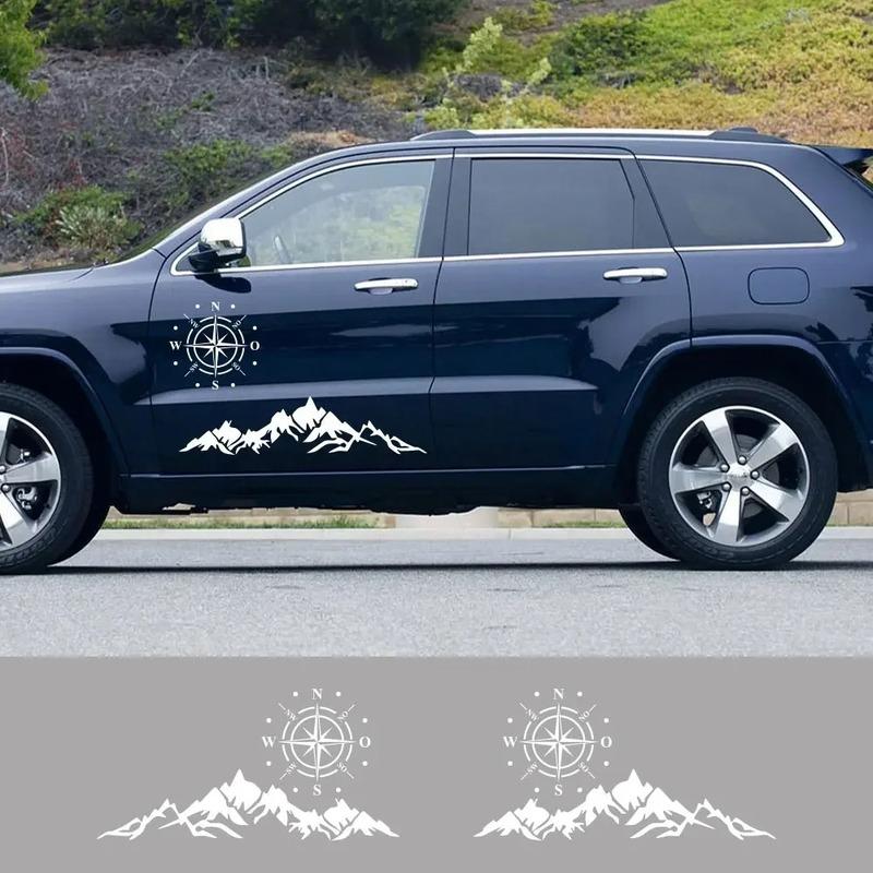 Car Graphics Mountain Compass Sticker Decor Decal Kit for Jeep Rubicon Renegade Wrangler Kia Ford Vinyl Cover Auto Accessories