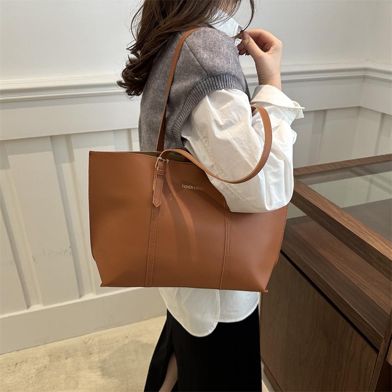 Women's Bag Large Capacity Soft Leather Tote Bags Casual Versatile Single Shoulder Handbag Mommy Handbags 2026 Autumn and Winter