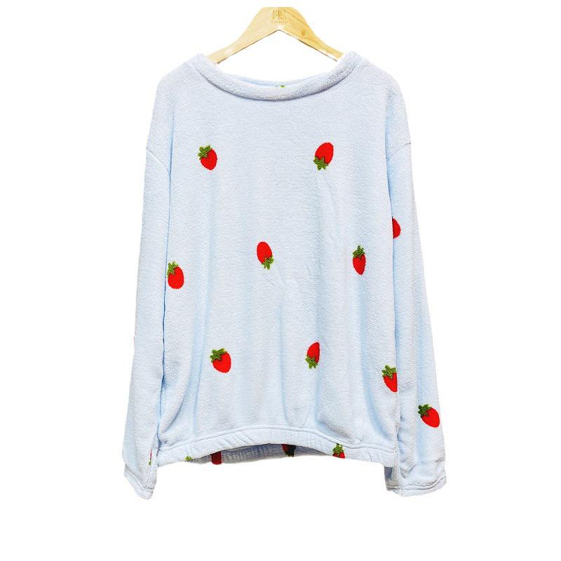 Traje Cálido de Forro Polar Coral para Mujer - Pijama y Ropa de Exterior de Otoño/Invierno