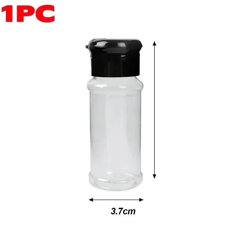 

Portable Spice Jar with Shaker Lid Clear Plastic Seasoning Bottle Set BBQ Camping Salt Pepper Shaker Kitchen Gadget Food Trucks