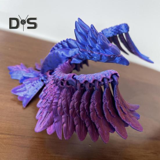 3D Printed Phoenix Figurine Movable Joints Colorful Bird Figure Articulated Animal Model Fidget Toy Home Office Desktop Decoration Ornament