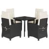 VidaXL 5-Piece Garden Dining Set with Cushions, Table and Chairs with Adjustable Backrest, Outdoor Furniture, 3212733