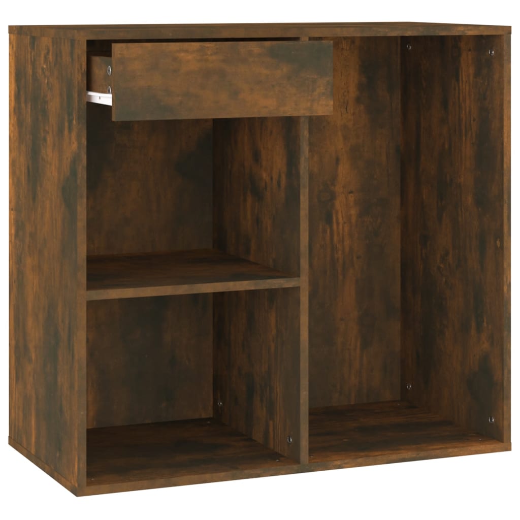 LED Vanity Table with Cabinet Smoked Oak Wood Based Material