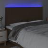 Vidaxl Zagłówek Do Łóżka Z Led Ciemnobrązowy 160X5X118/128 Cm Tkanina
