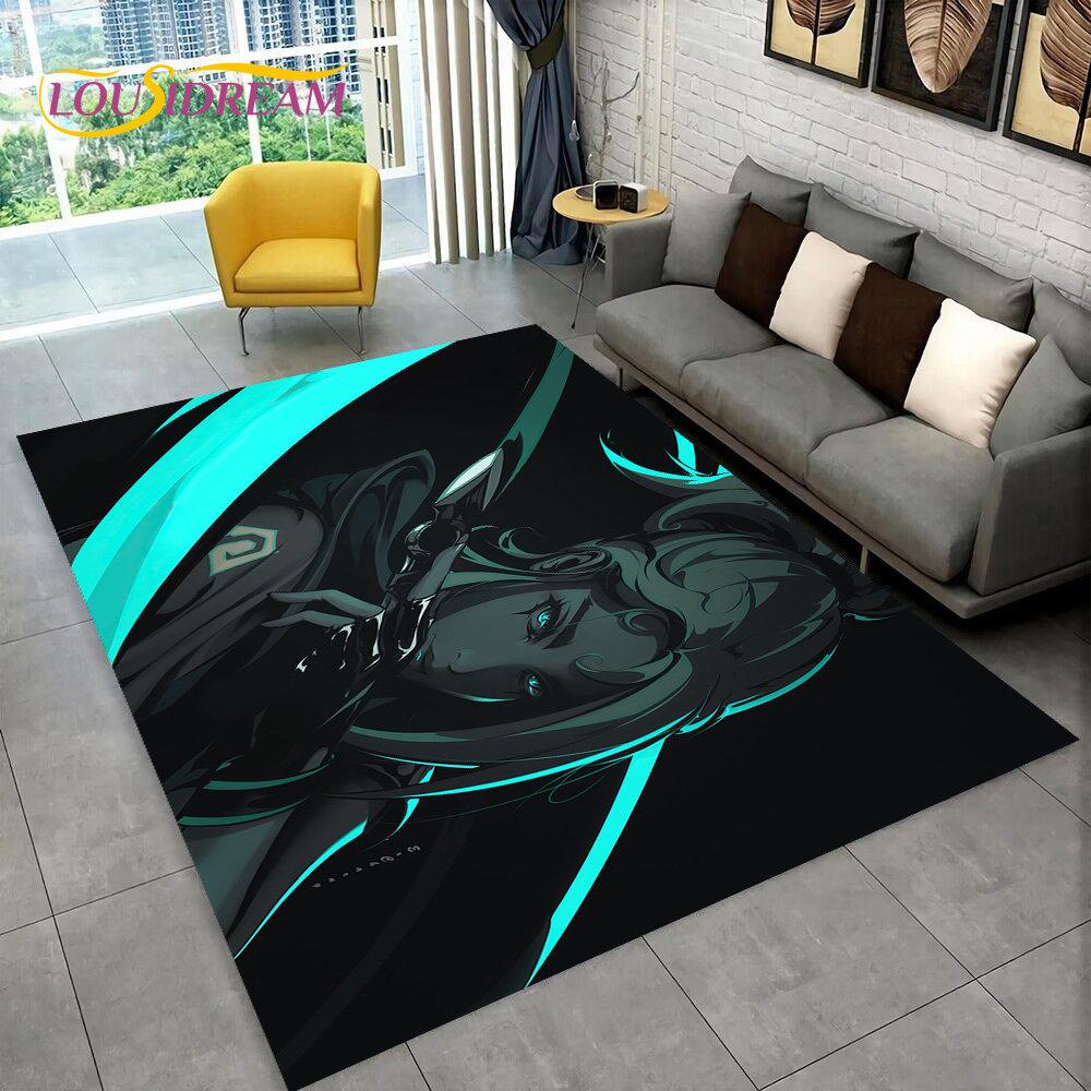 HD Valorant Series Game Gamer-Bereichsteppich, Teppich für Zuhause, Wohnzimmer, Schlafzimmer, Sofa, Fußmatte, Dekor, Kinder spielen, rutschfeste Bodenmatte