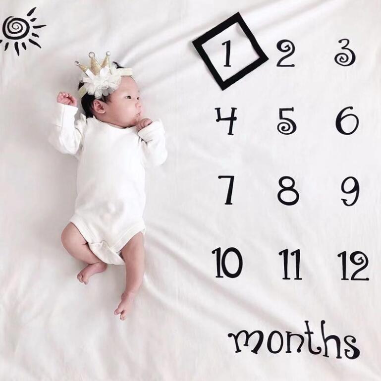 Creative Baby Milestone Photo Blanket – Posing Prop with Number Background for Photography