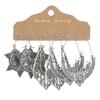 Antique Sliver-Plated Hollow Alloy Geometric Dangle Indian Earrings For Women Gypsy Zircon Boho Ethnic Leaf Bell Tassel Earring