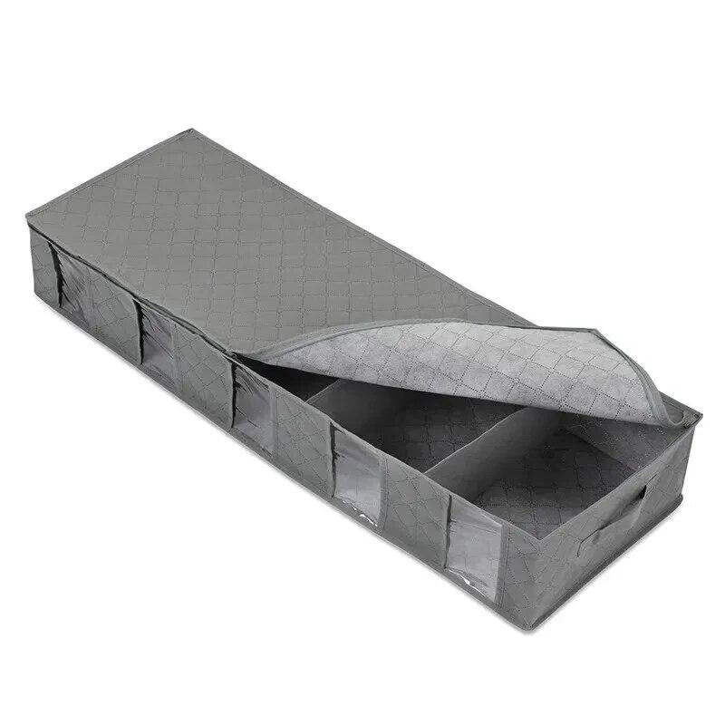 1pc Clothing Storage Bag Foldable Underbed Organizing Large Adjustable Compartment Storage Bag for Blanket Shoes Sweaters Toys