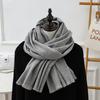 High Quality Solid Scarf Couple Woolen Fleece Wrap Unisex Classic Simple Tassel Female Male Shawl Warm Elegant Woman Men Muffler