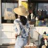 Summer Women's Short Sleeved Shirt Geometric Print Casual Vacation Style Blouse Loose Versatile Women's Clothing