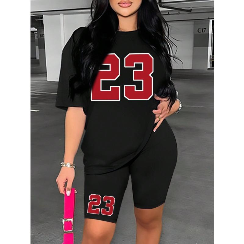 Women's summer suit with printed shorts set, street style, summer home and casual wear two-piece set