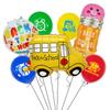 School Season Arrangement Balloon Set Back To School Decoration Schoolbag Pencil School Bus Modeling Classroom Decoration Photo