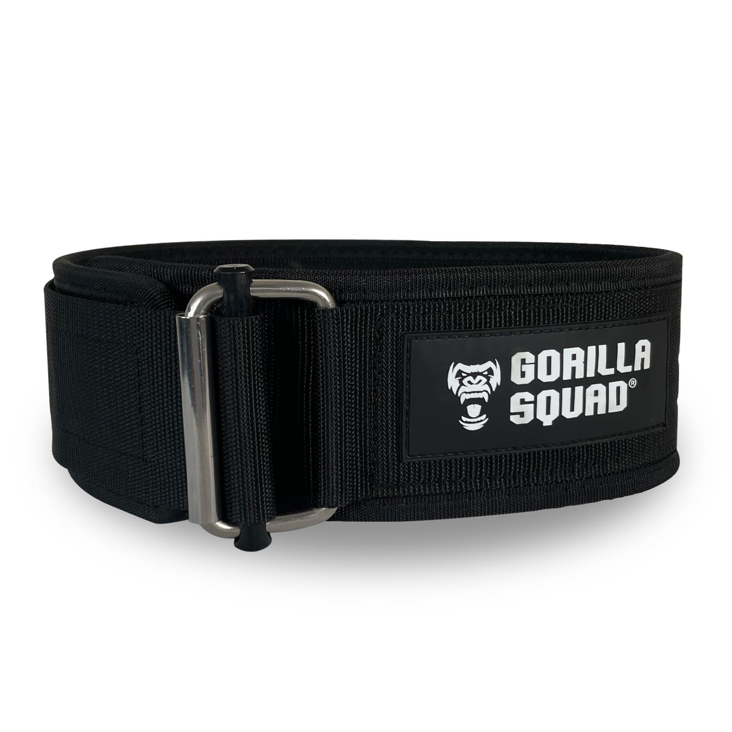 

GORILLA SQUAD Premium Nylon Belt for Weight Training and Size Black Self-Locking Lifting, L, чёрный