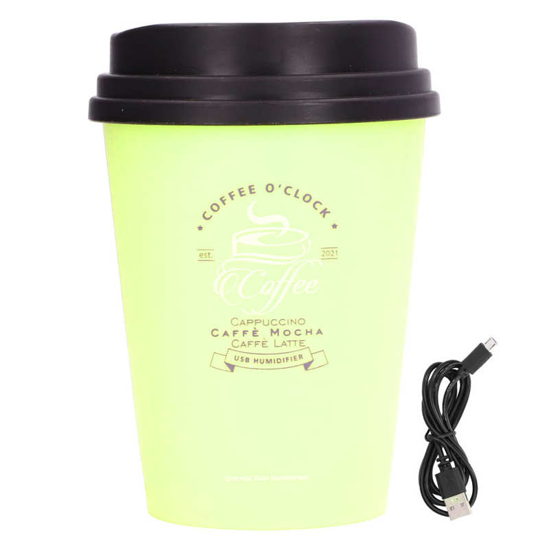 Small Humidifier USB Humidifier 300ml Coffee Cup Low Noise Auto Off Compact Lightweight Space Saving Mini Humidifier for Car