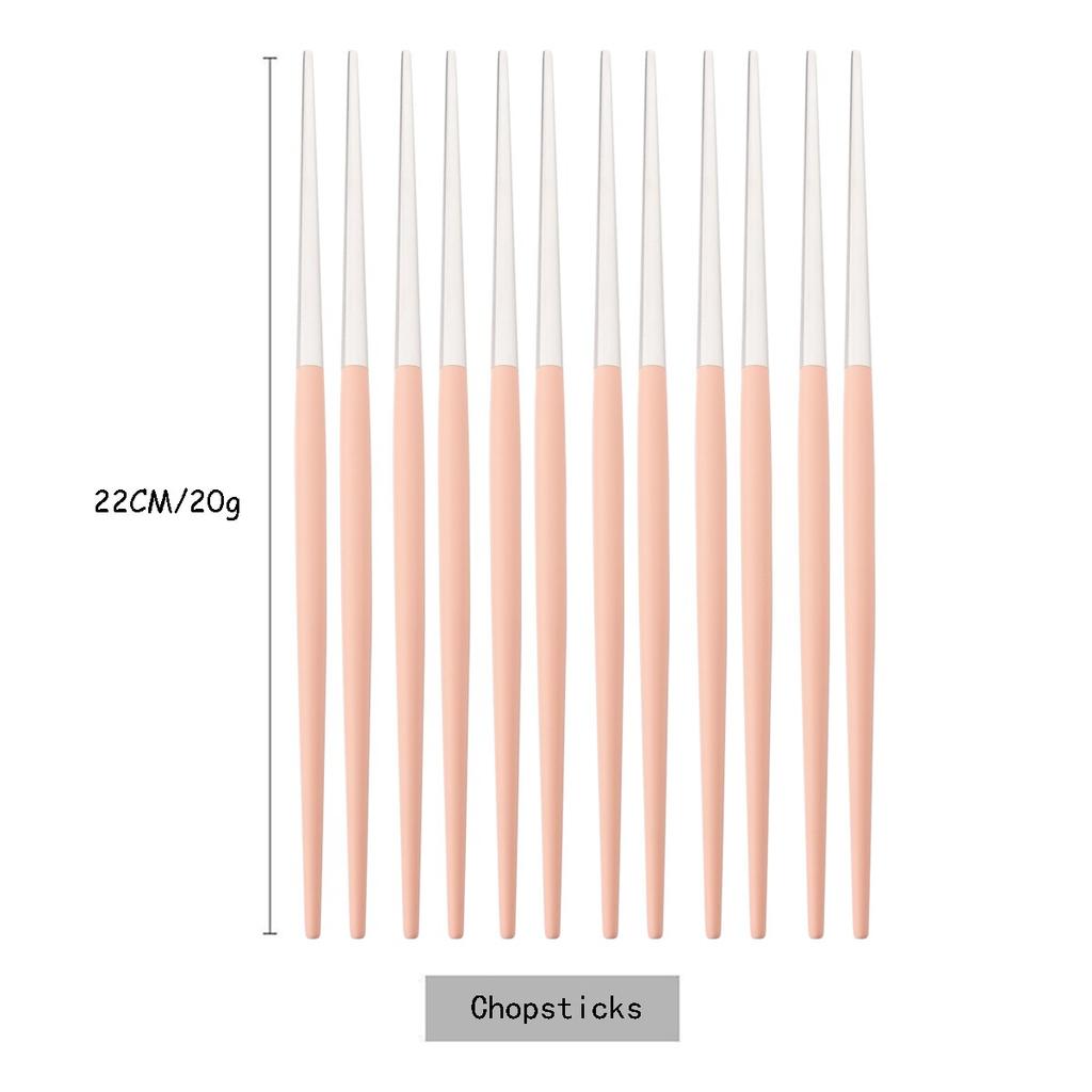 6 Paar runde Essstäbchen aus 304 Edelstahl, stilvolle chinesische Essstäbchen, leichte Essstäbchen aus Metall für Sushi-Lebensmittelstäbchen, Küchenwerkzeug
