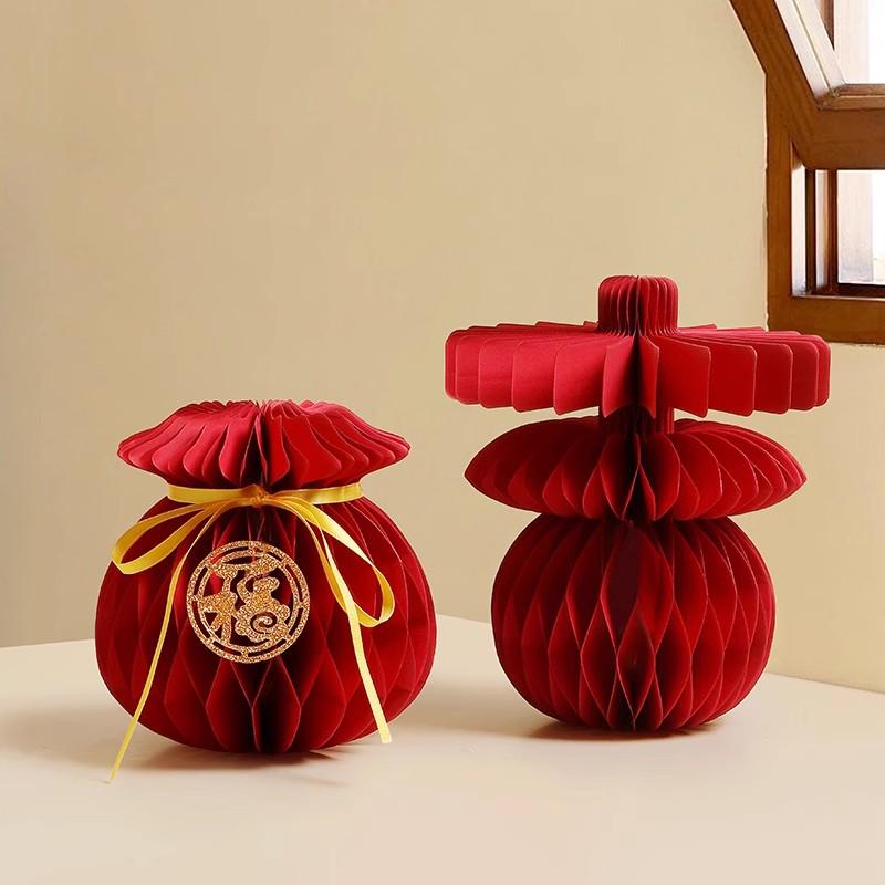 3D Honeycomb Ornament Chinese New Year Decorations Pendants Wedding Christmas Spring Festival Decoration Supplies