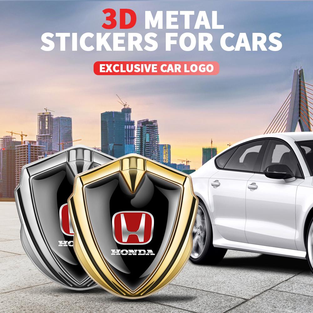 3D Metal Car Badge Stickers Body Trunk Emblem Decoration Decal For Honda Civic Accord Fit Jazz Pilot CRV Odyssey Passport City