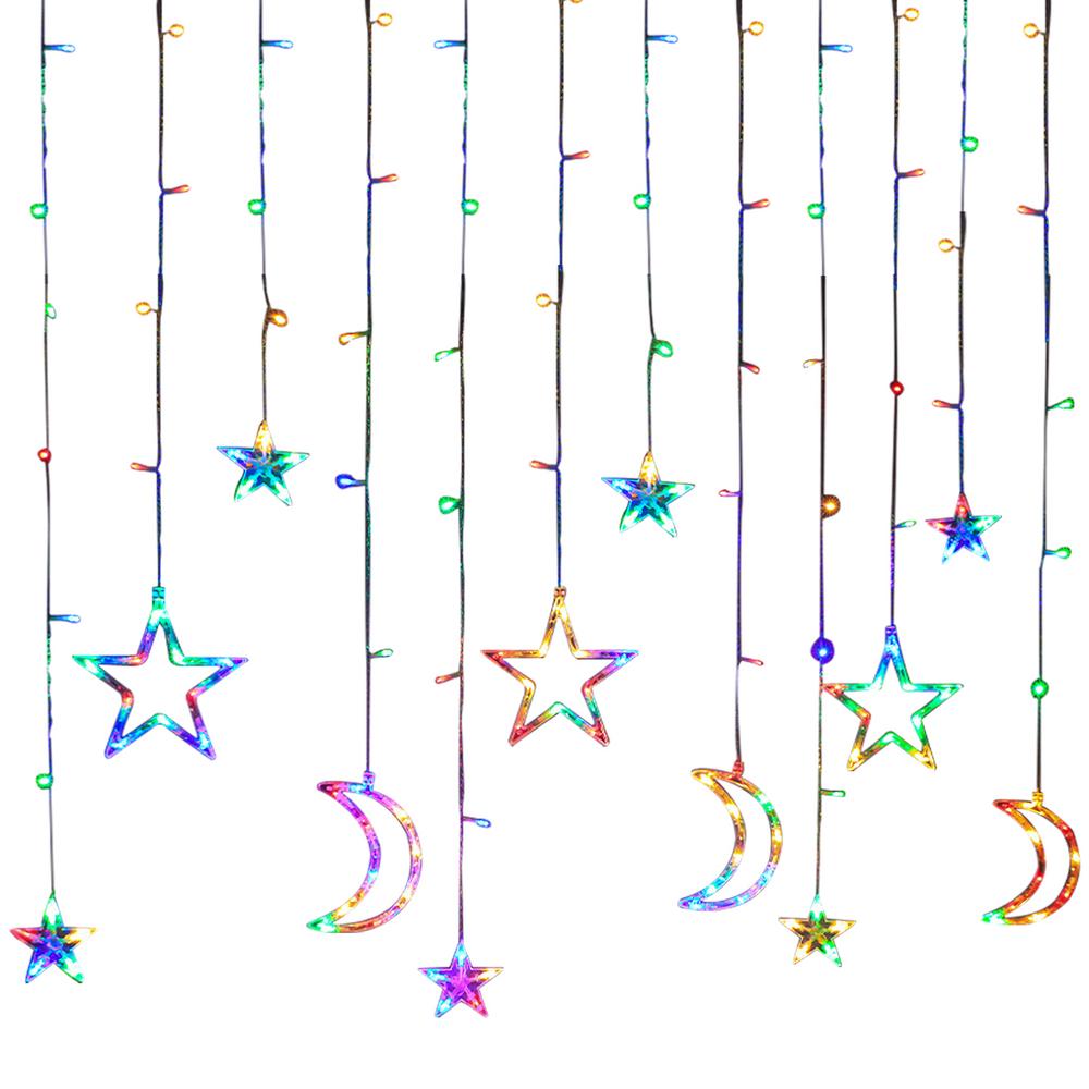 

Battery Powered Fairy String Lights String Lights With 2 Switchable Light Mode Shining Star And Moon LED Curtains Lights For