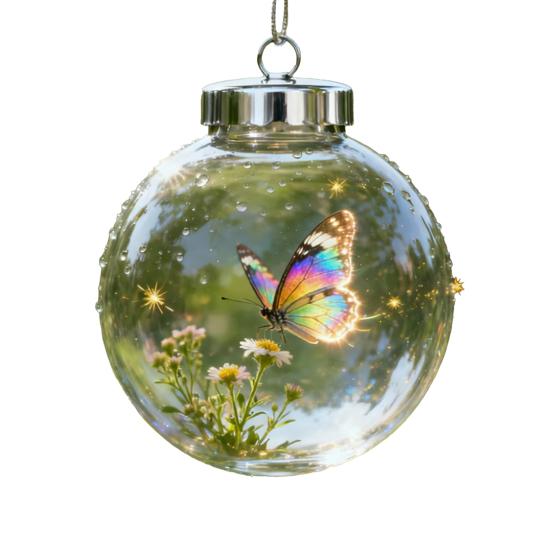 Nature's Birds Crystal Bird Christmas Ball Glass Ornament Clear Plastic Ornament Xmas Tree Memorial