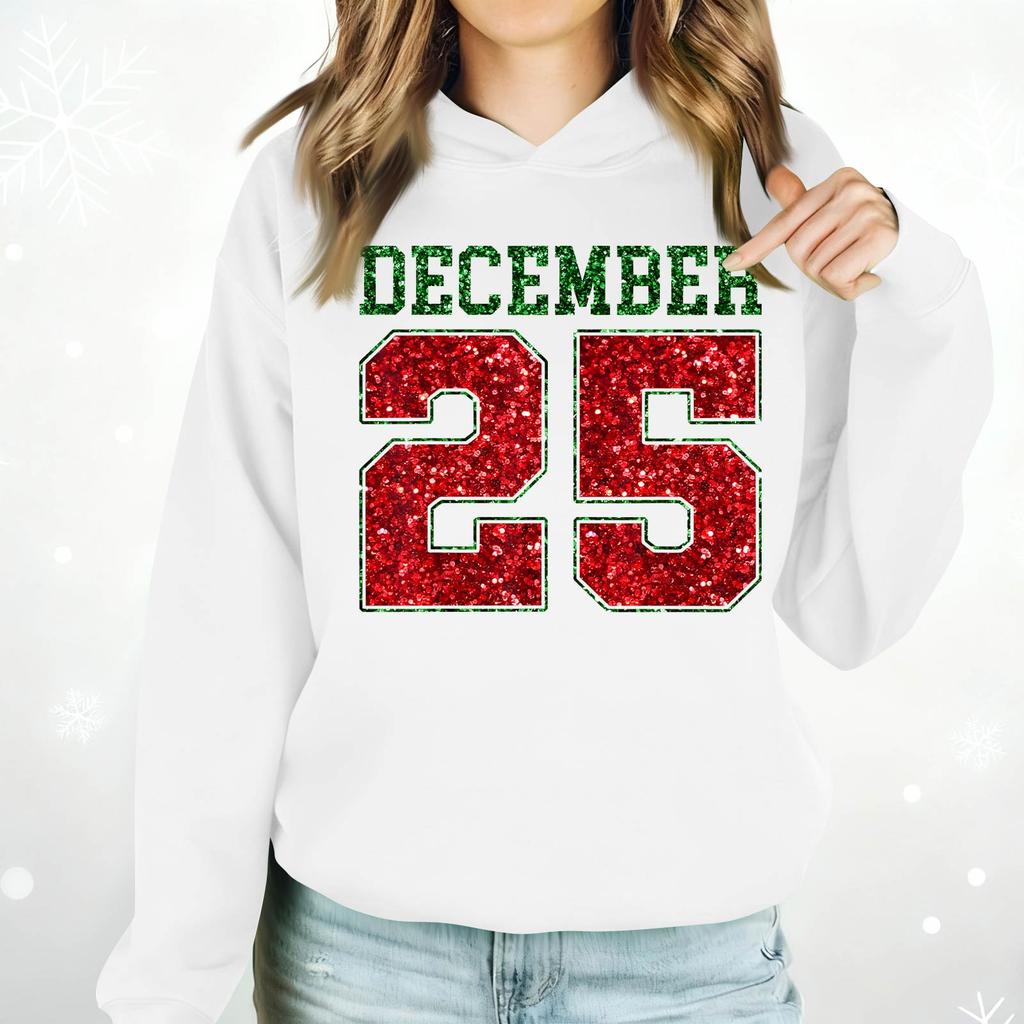 Ladies Fashion Casual Long Sleeve Printed Round Neck Hoodie Pullover Top