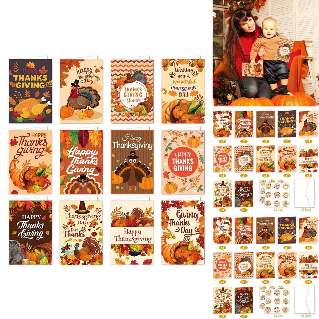 Holiday Paper Card Pack Featuring Turkey Theme For Thanksgiving Party Invitations And Event Decor