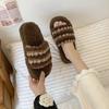 Internet celebrity Mao Mao slippers women wear autumn and winter thick bottom home cotton slippers retro fashion versatile leopard print one-word drag