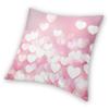 Pastel Pink Heart Lights Square Pillowcase Polyester Linen Velvet Printed Decorative Throw Pillow Case Car Cushion Case 45X45