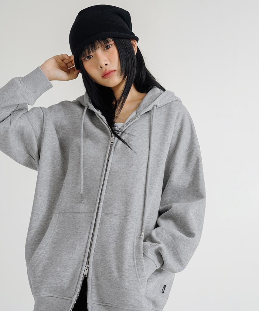 Lemain Second 2-Wege Oversized Sweat Zip-Up Hoodie [Grau]