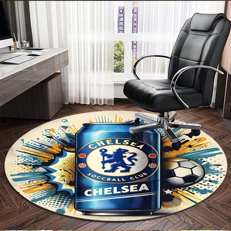 Football Club F.C Print Round Rug, Washable Floor Carpet, For Entryway Dorm Laundry Room Office Study, Home Decor Birthday Christmas Gift