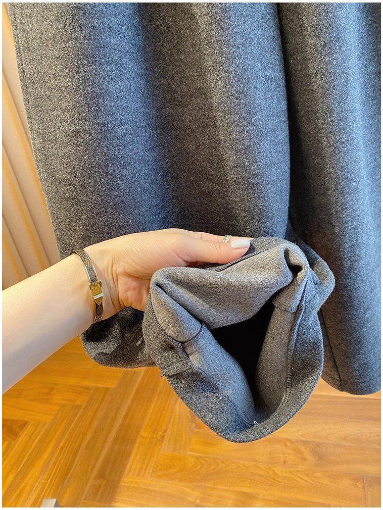Korean High-Waisted Wide-Leg Drape Pants for Women - Plus Size Fall/Winter Drawstring Casual Pants