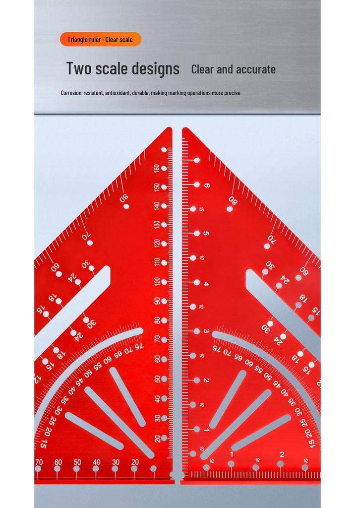 7" Aluminum Alloy Woodworking Try Square - 90° Metric/Imperial Right Angle Ruler