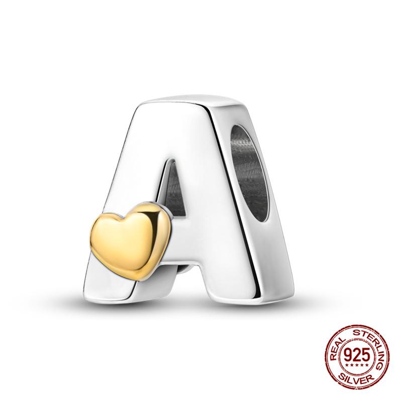 26 A- Z Alphabet Beads Copper Love Letter Charms Fits Original 3Mm Womans Bracelet Bangle Zircon Beads Diy Jewelry Gifts