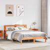 Vidaxl Bed Frame with Headboard, Waxed Brown, 150X200 Cm, Pine