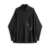Men's Hong Kong Retro Asymmetrical Long-Sleeve Chain Hip-Hop Shirt